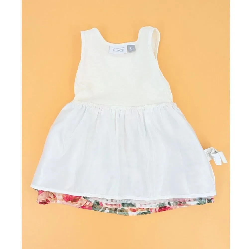Childrens Place Dress Girl 2T Lace Floral Print Layered Puff Skirt Party Wedding